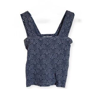 Patterned Y2K Grey Crop Top Small